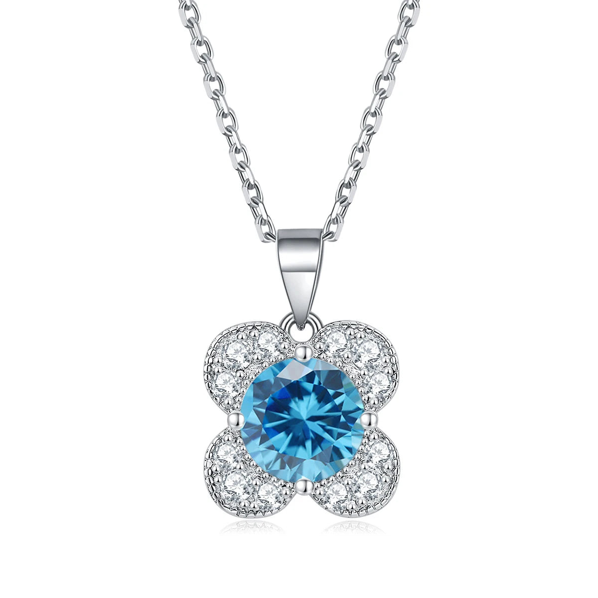 Tonglin Jewelry 12 Month Birthstone 925 Silver  Pendants Charm Necklace
