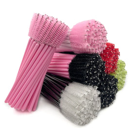 Cosmetic Eyebrow Solid Nylon Handle Makeup Cleansing Brush Eyelash Disposable Wand Spoolie Lash Mascara Eye Extension Applicator