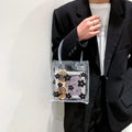 Woman Fashion clear Pvc Colorful Handbags Water Pvc clear Bag R Women Lovely Small Fresh Flower Tote Handbags Travel Bag