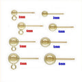 Classic 14KGF Ball Earring Stud GoldFilled Round Beads DIY Accessories Wholesale Earrings