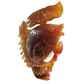 Koi Carp Fish Crystal Sculpture Hand Carved Crystal Carnelian Agate Geode with Lotus Flower Leaf Creative Statue for Home Deco. MegaBDM