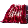 Double Layer Winter Thicken Plush Weighted Blanket Warm Heavy Fluffy Soft Flowers Printed Bed Throw Blankets