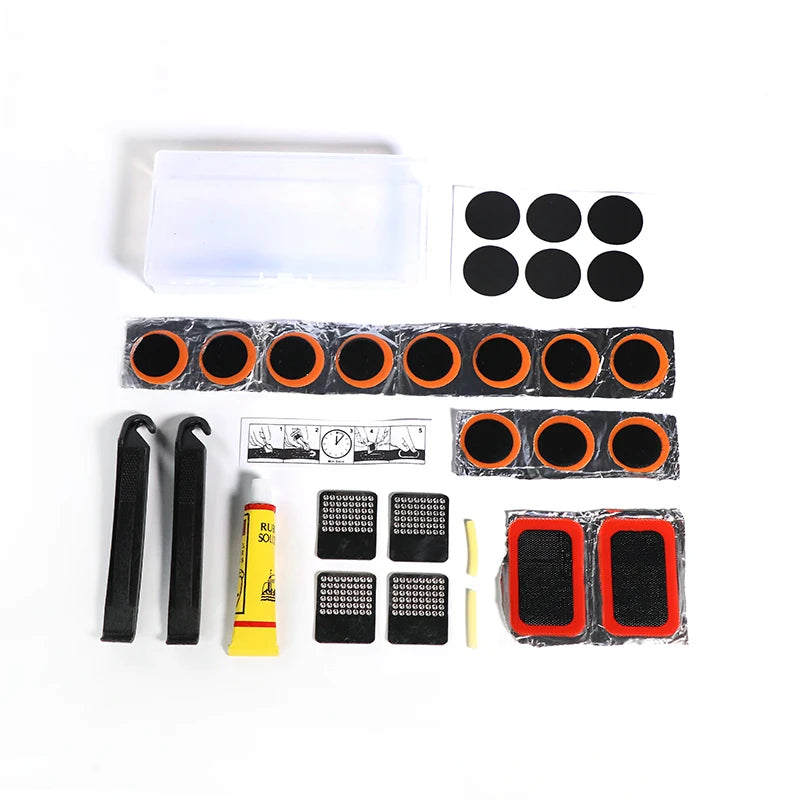 Universal Puncture Repair Set for Cars Scooters Bikes & Flat Bicycle Patches New Image Emergency Repair Tools Kit Shop Essential
