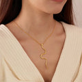 Fashionable Women's Stainless Steel Necklace Simple Bohemian Style Rose Gold/Gold Plated Snake Chain Snake Pendant Wedding Hot
