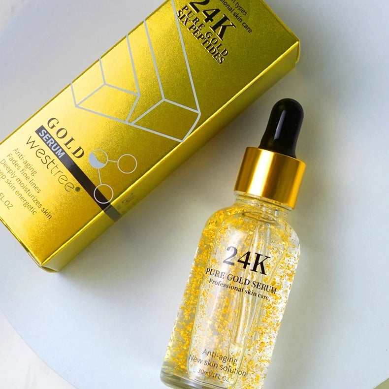Oem Anti Wrinkle Collagen 24k Gold Whitening Anti-aging Face Skin Care Vitamin c Serum
