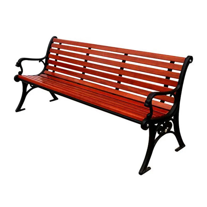 Bespoke Outdoor Park Long Wooden Bench Seat Outside Street Hardwood Wood Steel Bench Seating Public Garden Patio Chair Bench