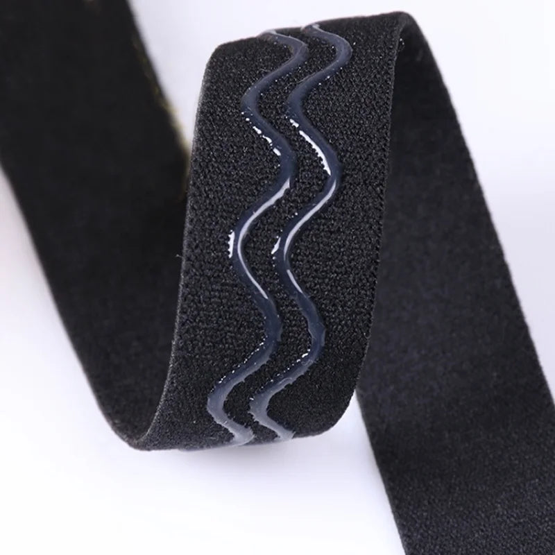 in Stock Elastic Tapes with Wave Line Pattern Silicone Coating Non-Slip Webbing for Clothes