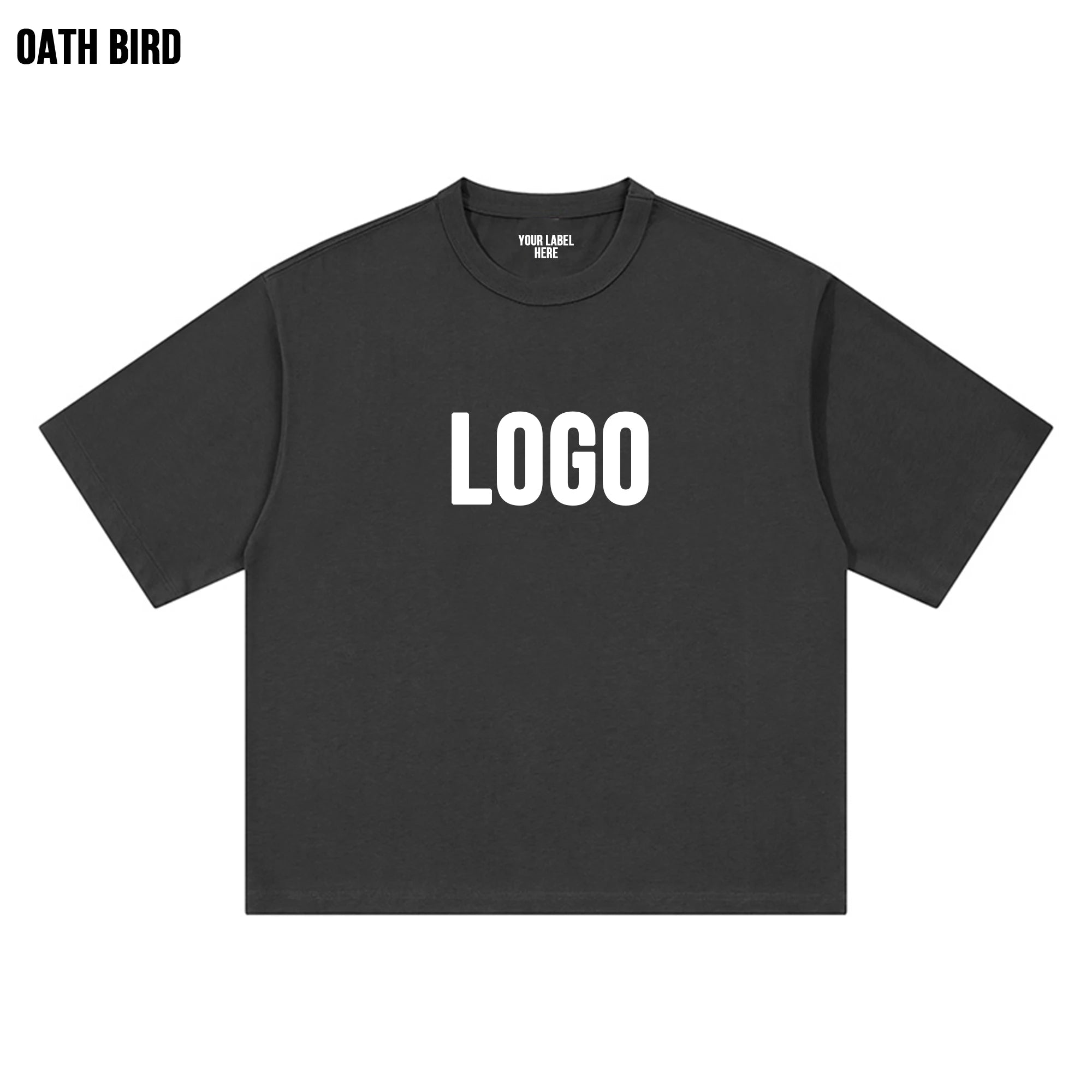 Custom DTG Printing Graphic Logo Oversized T Shirt Plain Crew Neck Loose Fit Boxy T-shirt Men Heavy Cotton Drop Shoulder Tshirt