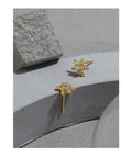VIANRLA 925 Sterling Silver Star Earring Tiny Shimmers clear Zircon Star Stud Earrings