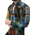 Men's Anti-Wrinkle Printed Long Sleeve Button-Up 100% Polyester Eco-Friendly Spring Casual Shirts