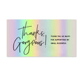 Vi-Factory Wholesale 50pcs/pack Laser  5* 9cm Thank You Cards for Gift Box My Small Business With Envelope Greeting Card