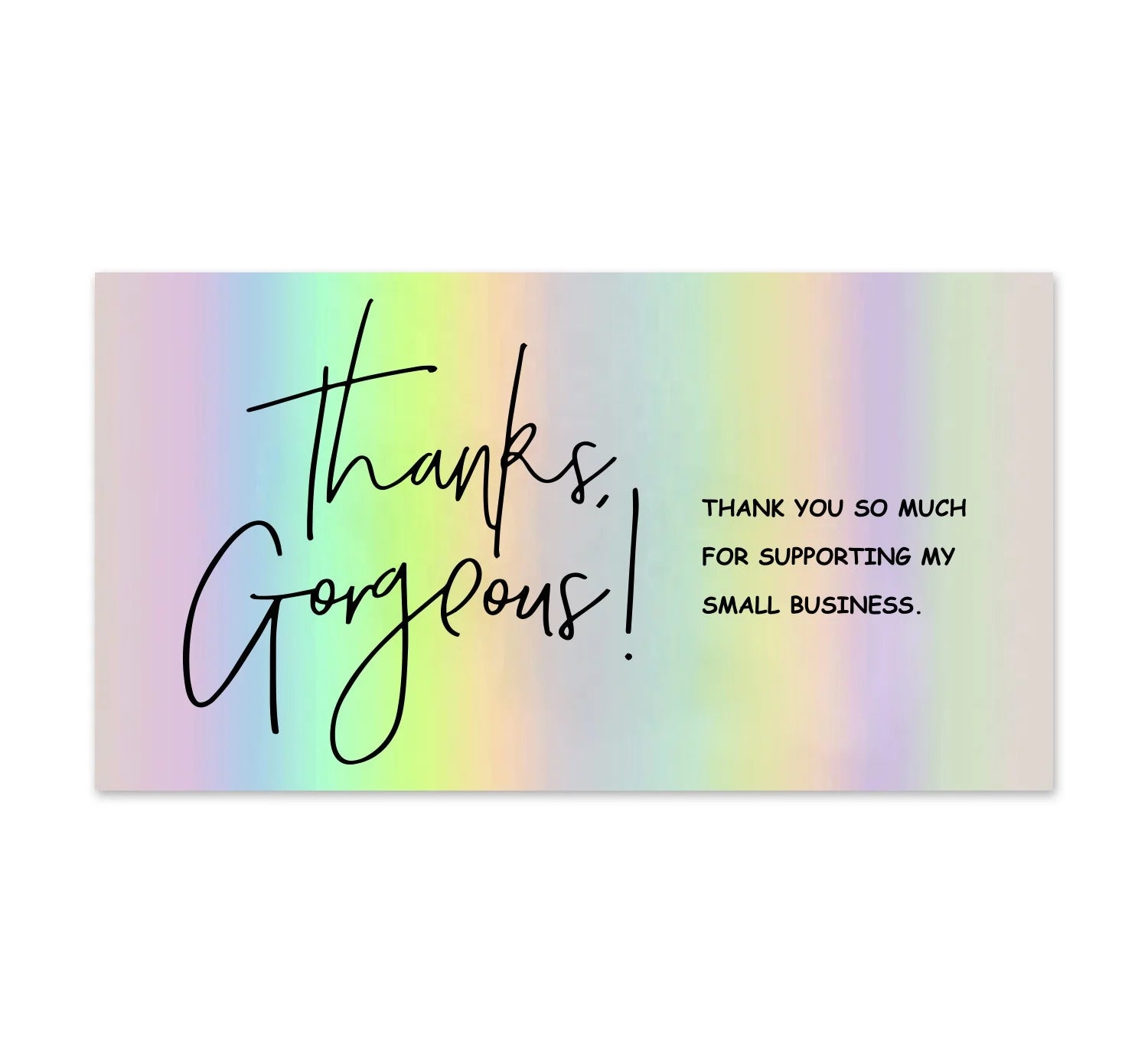 Vi-Factory Wholesale 50pcs/pack Laser  5* 9cm Thank You Cards for Gift Box My Small Business With Envelope Greeting Card