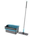 Dooso Dust Mop for Hardwood Floors with Cleaning Bucket Flat Mop Bucket Separate Hand Free Microfiber Flat Mop with Bucket