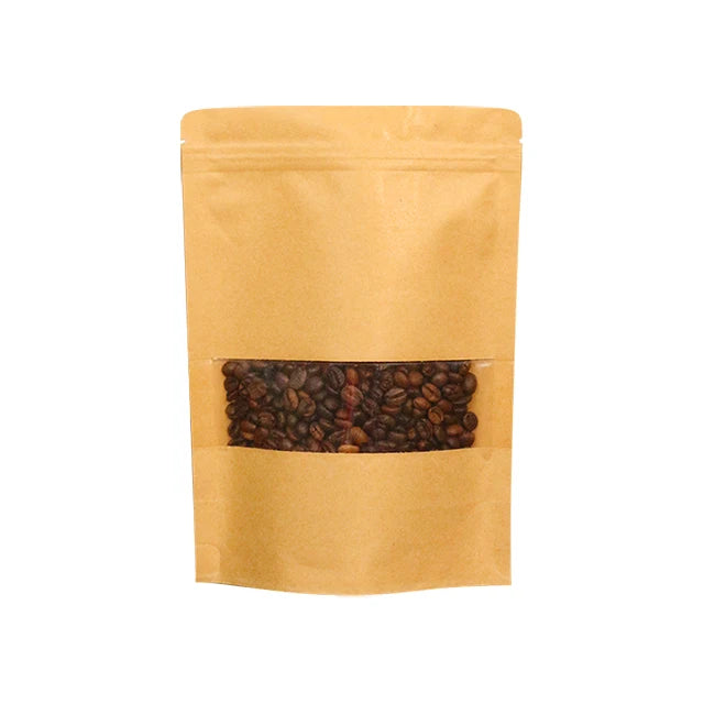 Custom Printed Biodegradable Kraft Paper Zip Pouch Food Grade Stand-up Packaging for Tea Bags Compostable and Eco-Friendly