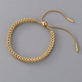 Trendy 18K Real Gold Plated Stainless Steel Pull-out Link Chain Braided Titanium Steel Bracelets for Women