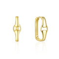 Fashion Jewelry 925 Sterling Silver Earrings Geometric Rectangle square Round Gold Plated Hook Hoop Earrings Women Luxury