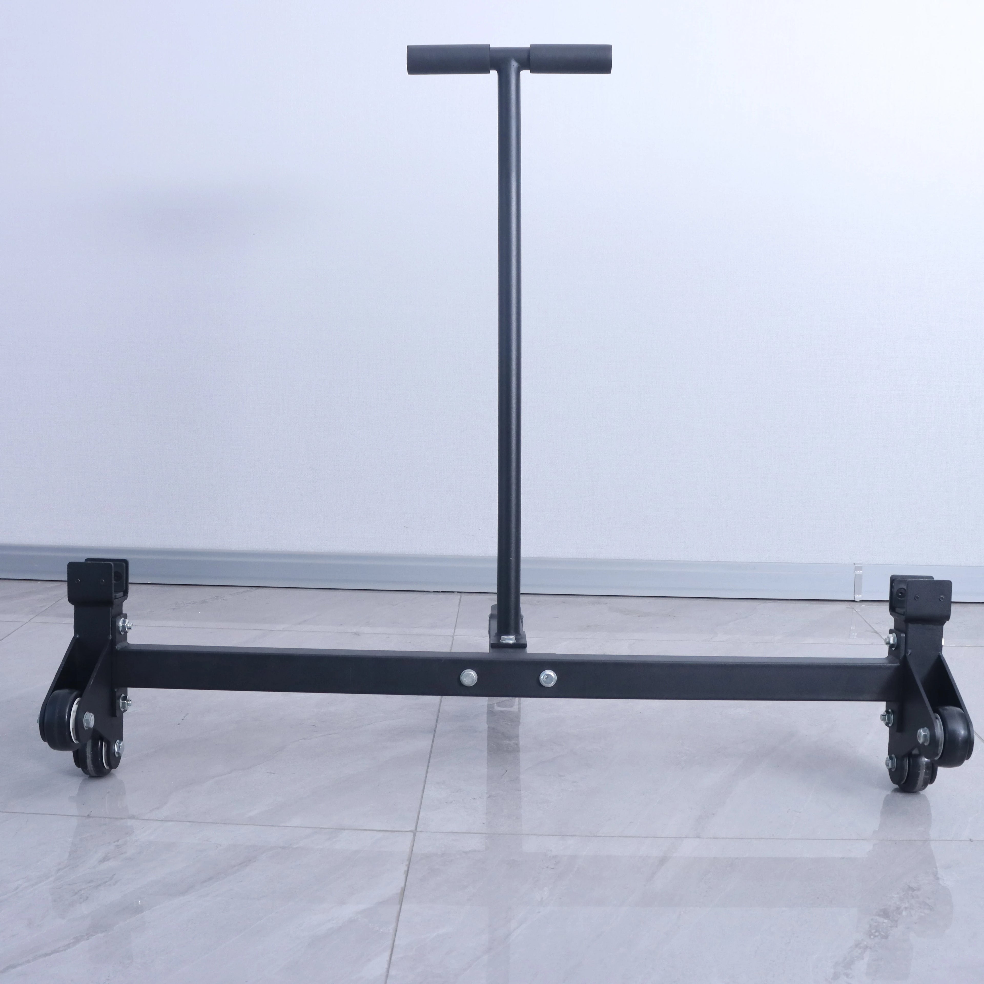 900lb Capacity Deadlift Jack Barbell Stand with Wheels | Easy Weight Plate Replacement for Efficient Weightlifting Training