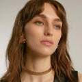 Best Selling Punk Style Stainless Steel  Exaggerated Chunky Woven Chain Necklace & Bracelets Jewelry Set for Women