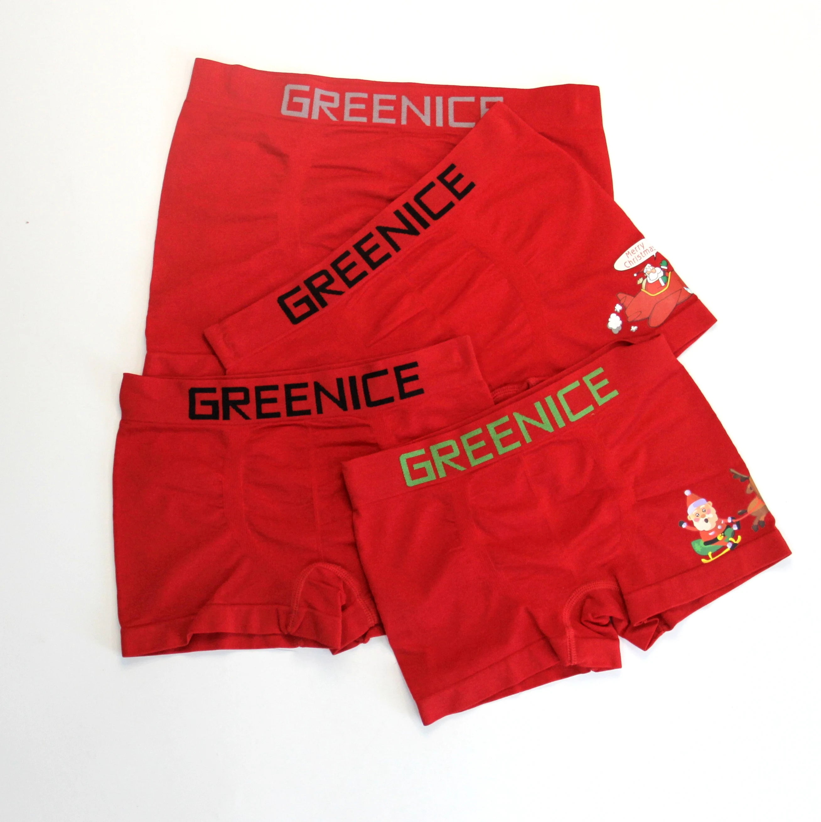 Custom Wholesale Kids Breathable Underwears Children Boxer Briefs Full Red Color Polyamide Kids Underwear