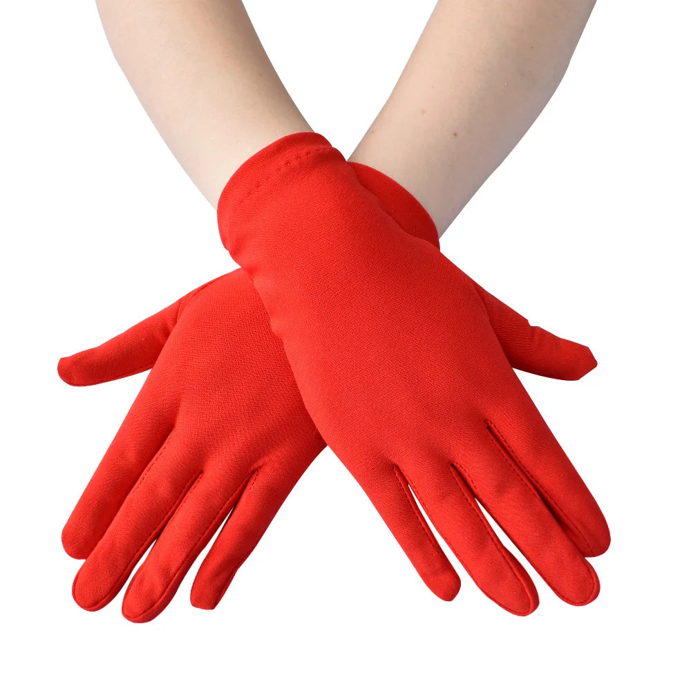 Breathable Short Style Women's Hand protection Milk Silk Color Ding Elastic Gloves