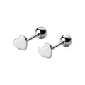 Hot Sale 100% 925 Sterling Silver Smooth Hearts Screw Women Stud Earrings Sweet Beautiful Jewelry