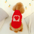 Pet Teddy Dog Clothes Fashion Autumn/Winter Red Heart Sweater Pet Supplier Wholesale Puppy Clothes for Dogs