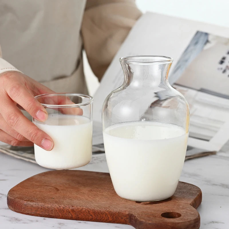 Hot Selling Modern Glass Cup Transparent Home Drinkware Glass Water Jug Set