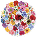 50pcs Flowers Series Stickers Packs for Beautiful Flowers Beautiful Plants Flowers Stationery Notebook Suitcase Waterproof