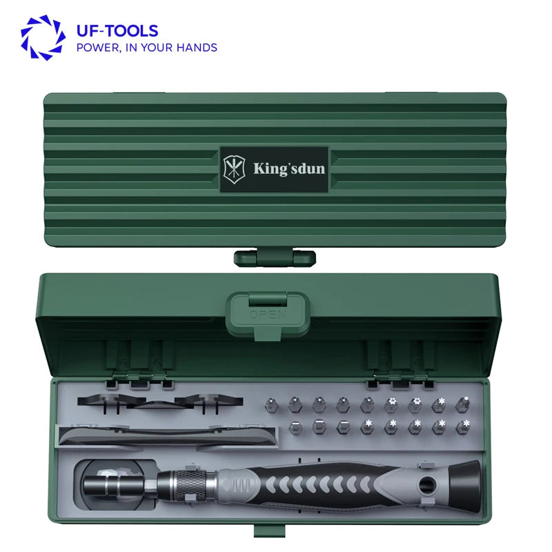 Kingsdun 25 In1 DIY Screwdriver Mobile Tools and Machine Phone Repair Magnetic CRV Scrue Driver Set for Computer Repairs
