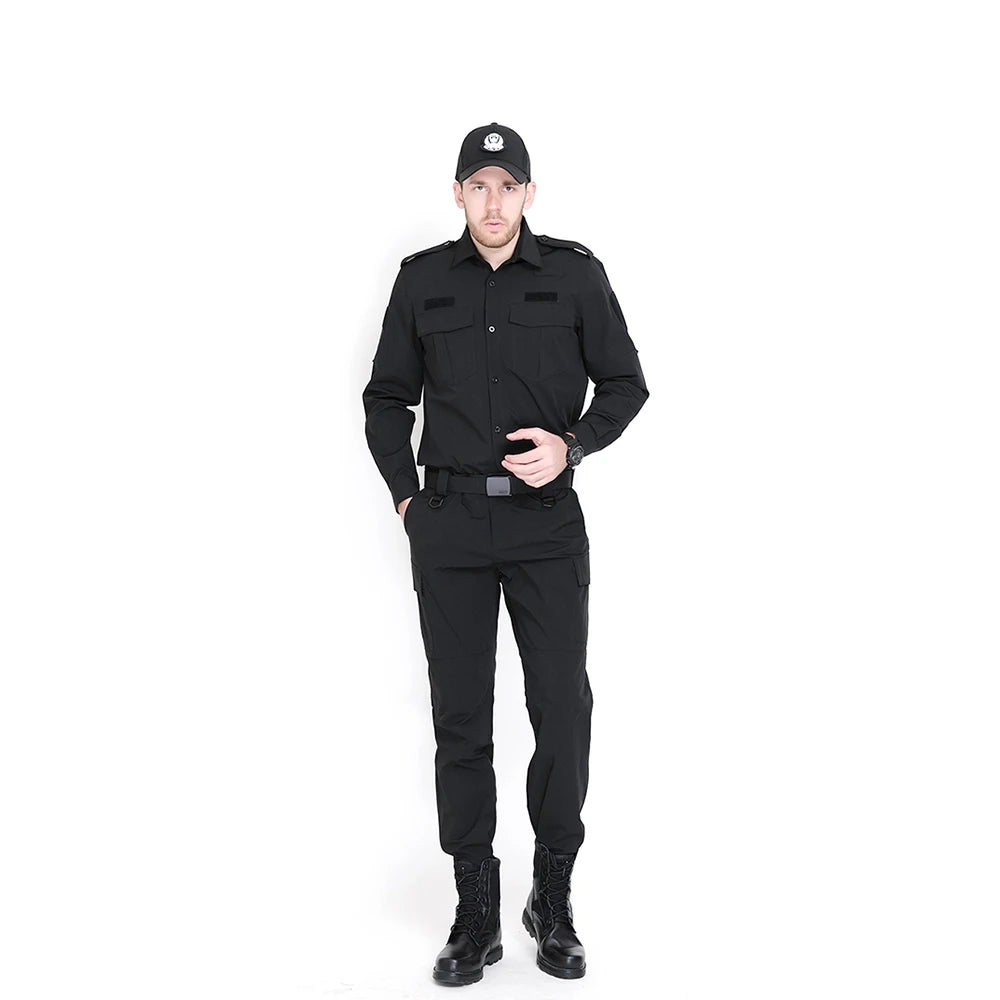 Factory Supplier Black Long Sleeve Security Guard Uniforms