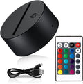 3D Night LED Light Lamp Base 16 Color LED Light Display Base with Remote Control USB Cable Christmas Light Lamp Base for Acrylic