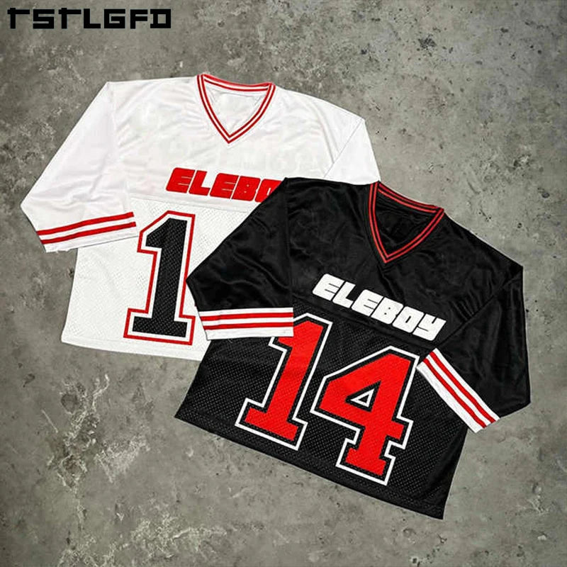 Streetwear Custom Men Tee Shirts Printed Soccer Basketball Football Jersey Quick Dry Training Mesh  Boxy Oversized T-shirt