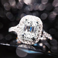 CAOSHI New Beautiful Jewelry Radiant Crystal Clear Rings Advanced Custom Rings Women Girls Silver Wedding Rings Pure
