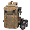Light Weight Waterproof Canvas Camera Backpack for Outdoor Activities Travel Large Capacity Durable Camera Bags for Photographer