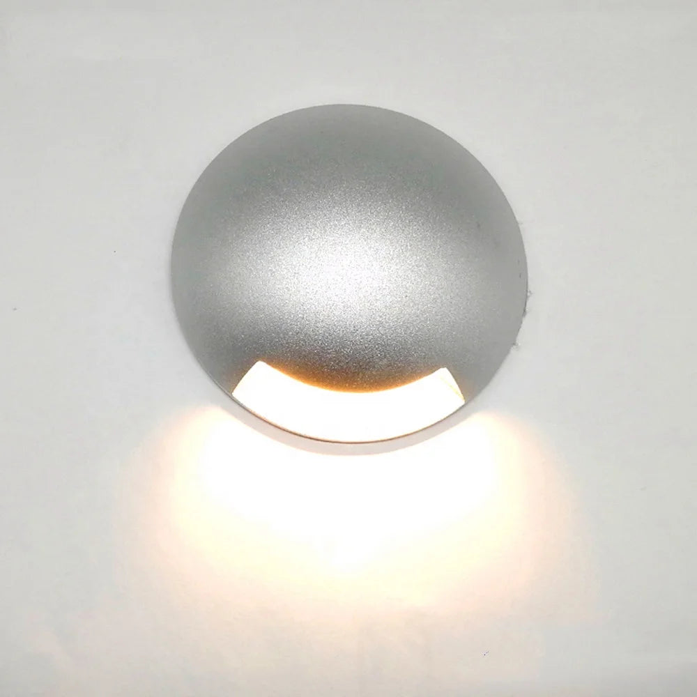 3w IP67 DC12V-24V Aluminum Recessed Step Light Price Staircase Round LED Stair Lights Outdoor