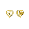 GZ8-025 2023 Fancy Custom Cut Zircon Womens 925 Sterling Silver Heart 18k Gold Small Stud Earrings for Girls
