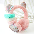 Wholesale Ear Muffs Winter Warmer Earmuffs Solid Color Earlap Gitter Sequin Earmuff With Sheadline