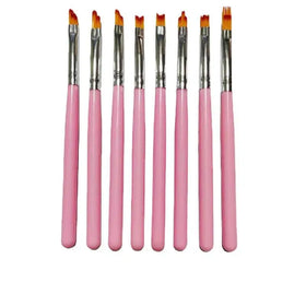 NAB001 8pcs/set Nail Art Polish Pen Painting Nylon Bristles Metal Handle Smile Half Moon Shape Drawing for Creative Nail Design