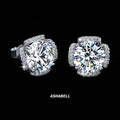 New Arrival with GRA Certificate S925 Silver Flower 1 CT  VVS D Color Moissanite Earrings Wedding Engagement Earrings for Women