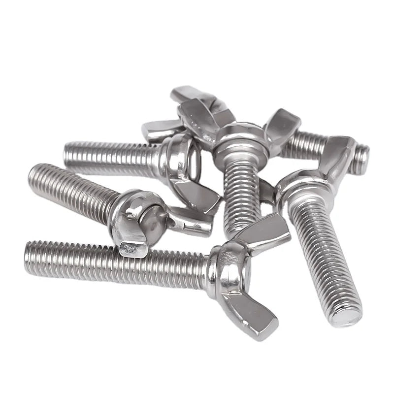 M6 DIN316 Stainless Steel Thumb Butterfly Wing Screws Plain Surface Wing Bolts Metric System