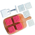 DIY Hand Pressure  Flower Decoration Tools for Baking Large Square 100g  Plastic Cookie Stamps  Mooncake  Press  Mold
