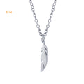 Dina Wholesale Simple Personalized Jewelry Silver Feather Charm Necklace Stainless Steel Jewelry Men Gifts