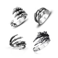 Dragon Claw Ring Retro Punk Exaggerated Ring Adjustable Opening Goth Punk Tentacle Hip-hop Middle Finger for Women Men Jewelry