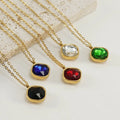 Fashion Geometry Titanium Steel Necklace 18K Stainless Steel Irregular Zircon Pendant Women Jewelry