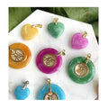 Best Selling Jade Heart Necklace Peace Buckle Necklace Yellow Jade Pendant pink Jade Good Fortune Women Lucky Charms