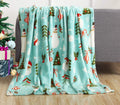 Double-Layer Christmas Style Winter Elk Pattern Blanket Thickened Flannel Velvet Woven Cartoon Solid Design Gift for Christmas