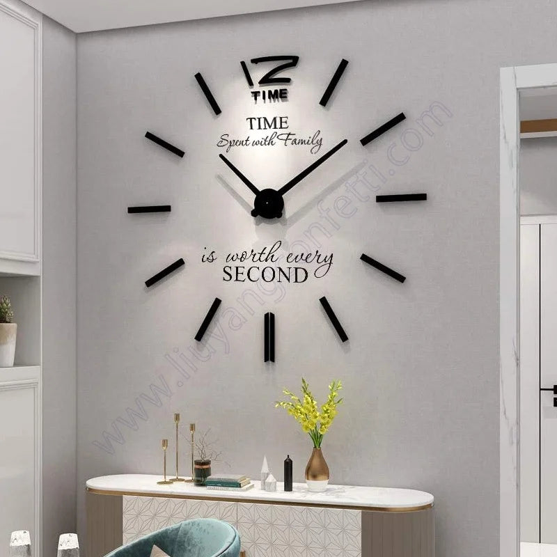 Stick Creative Diy Removable Art Decal Home Decor Living Room UV Printing Acrylic Mirror Sticker 3D Wall Clock