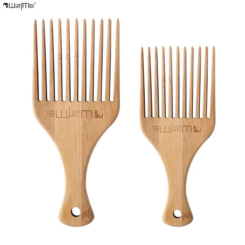 Wanmei Wooden Fork Combing Hair Insert Comb Oil Head sharp Tail Big Back Head Modeling Bamboo Comb