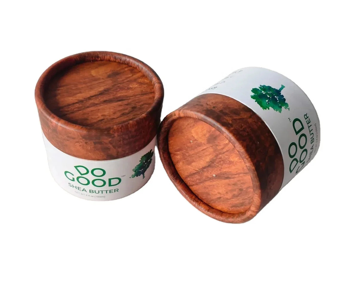 Custom Printed Empty Cosmetics Kraft Cardboard Packaging Pot Biodegradable Cream Tube Round Box Cylinder Deodorant Paper Jar