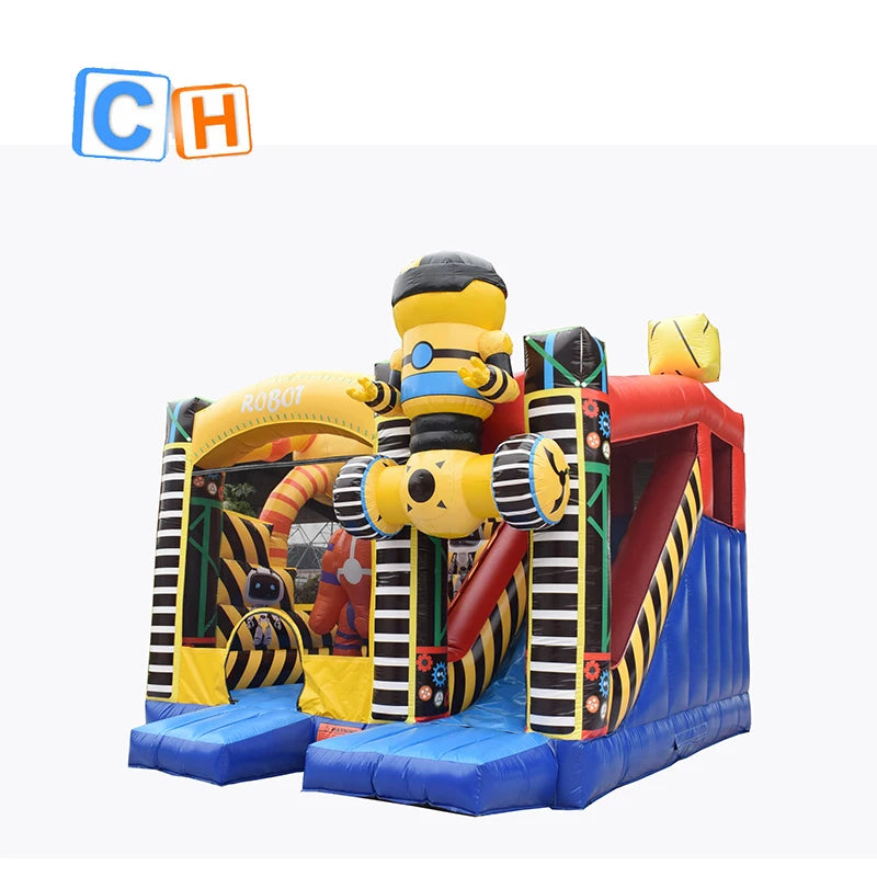 New Design Inflatable Robot Bouncer for Kids Inflatable Cartoon Combo for Sale